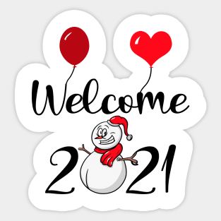 Welcome 2021 Happy New Year Sticker